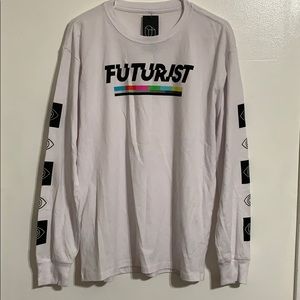 Original use men’s white futurist long sleeve tee